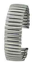 Silver Tone Matt 20mm Stainless Steel Expanding Watch Strap Bracelet.