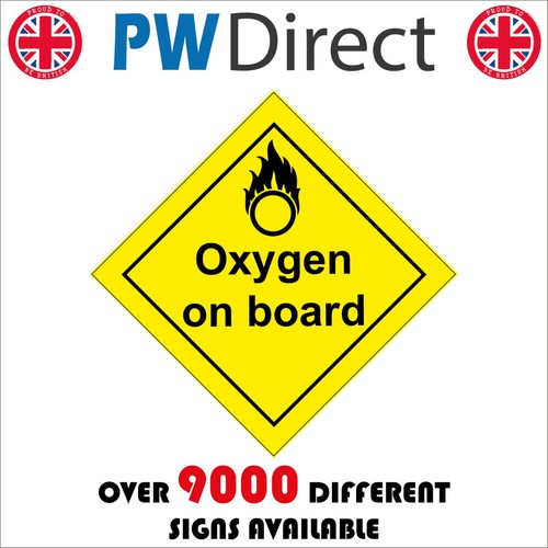 Sign oxygen board transport - oxygen, on