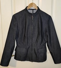 Elements by Amanda Wakeley Denim Zip Jacket Blazer Cotton Blend Size 8-10 UK