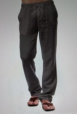 BRAND NEW MENS DARK GREY LINEN COTTON CASUAL  TROUSERS LIGHTWEIGHT SIZE XL UK.
