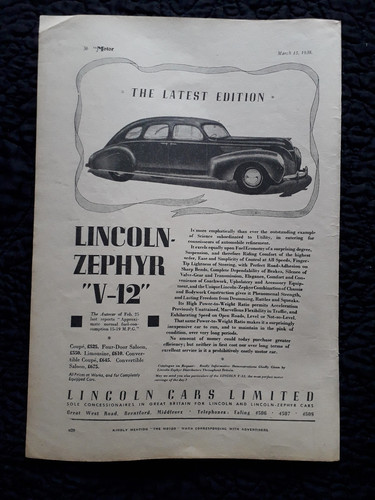 1938 lincoln zephyr v12 - lincoln,
