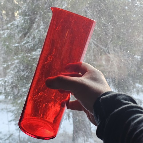 Kaj franck red glass pitcher - kaj,