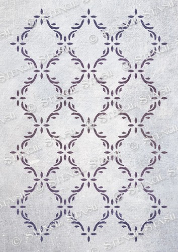 French trellis stencil 3 - stencil, ft