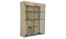 Double Modular Metal Framed Fabric Wardrobe - Jute