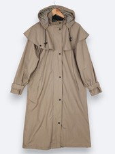 Country Estate Womens Coat 16 Beige Waterproof Riding Hooded Long Rain Mac Coat