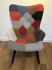 Birlea Patched Multicoloured Polyester Upholstered Sloan Chair