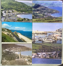 6 GLENARM POSTCARDS, Northern Ireland. Antrim Coast / Church / Boats.