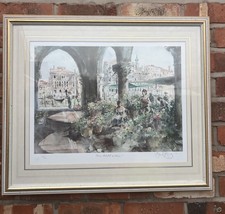 Gordon King Flower Market in Venice Coloured Limited Edition Numbered Print 463