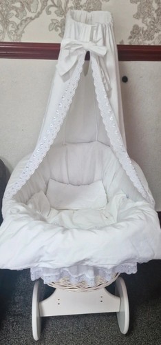 White moses basket with - moses,