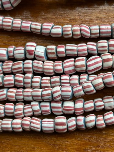 Antique red white - &, striped