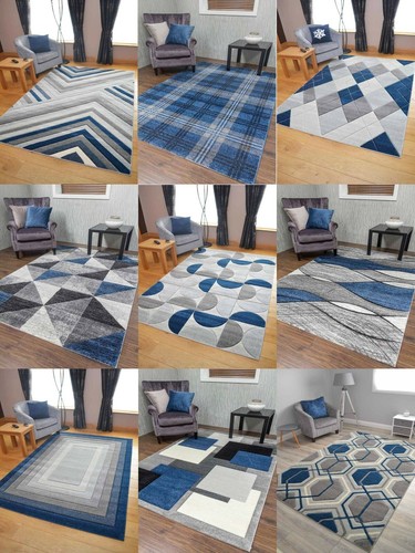 Blue rugs hall runners thick - blue,