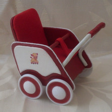 vintage style dolls buggy 4 inches tall/artist made pushchair