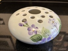 Radford Vintage Ceramic Posy Vase With Hand Painted Purple Flowers
