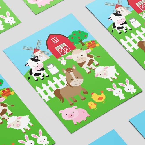 Farm animals windmill design - animals,