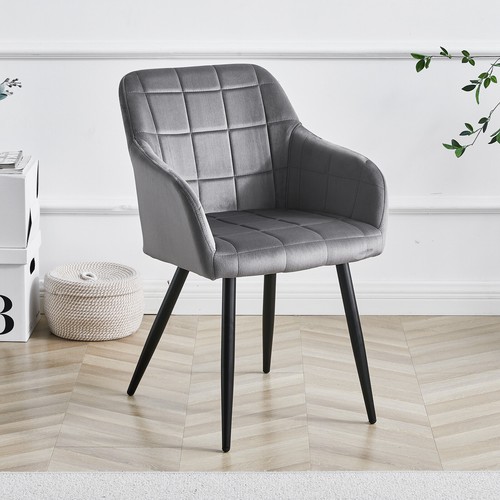 Grey velvet dining chairs - grey,