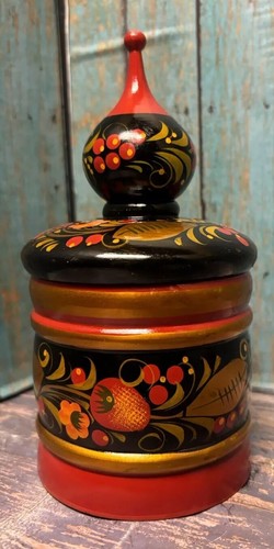 Russian khokhloma hand painted - khokhloma,