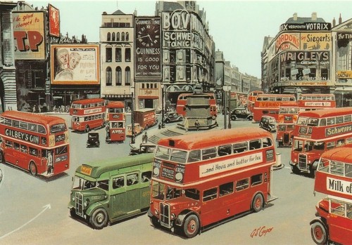 London red buses piccadilly - buses,
