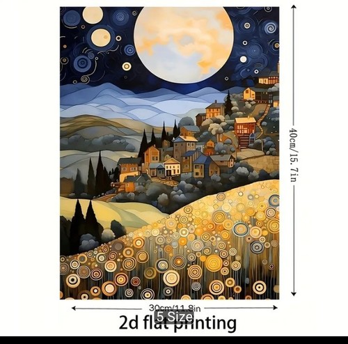 Gustav klimt village night - gustav, night"