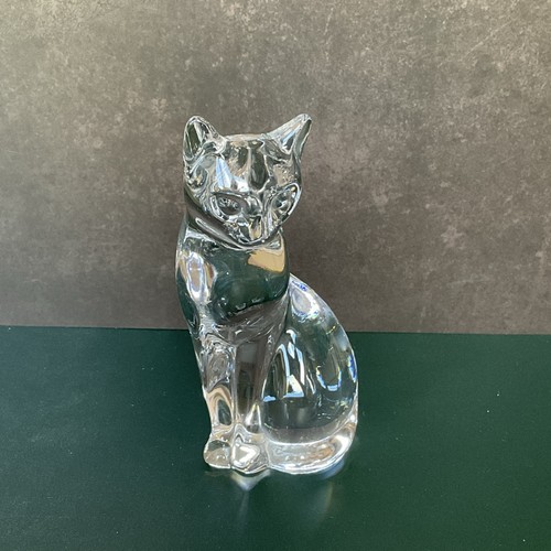 Cat figurine fine crystal - cat,