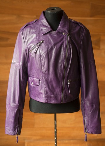 Purple natural leather - , jacket