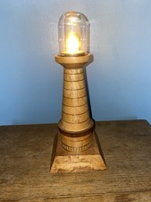REFURBISHED VINTAGE. WOODEN DESK /TABLE LIGHTHOUSE LAMP