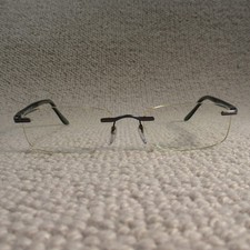 Silhouette Glasses Frames 7545 6056 Grey Rectangle Rimless Eyewear Spectacles