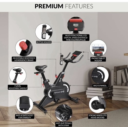 Spin bike with monitor 8kg - with,