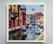 Gouache Painting Print- Canal
