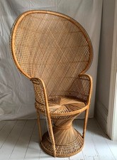 Vintage 1970s Large Rattan &