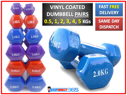 Vinyl dumbbells weights - vinyl, pair