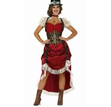 Fiestas Guirca Steampunk Lady Red Gothic Halloween Costume Small Ladies 8-10
