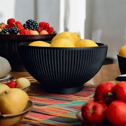 Ribbed designer bowl - bowl, "lemony