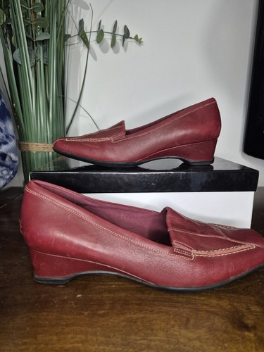 Clarks burgundy leather - burgundy,