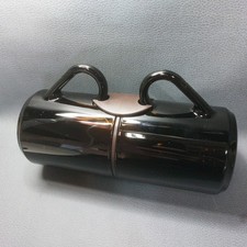 2× Smoked Glass Coffee Mugs