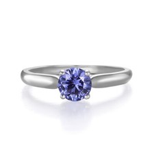 Ladies Sterling 925 Silver Brilliant Cut 0.75 Ct Tanzanite Solitaire Ring Size Q