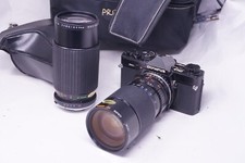 Vintage Olympus Black OM-2 OM2n Film SLR Camera & 35-135mm & 80-200mm Lenses