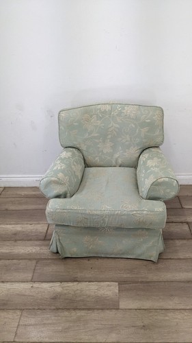 Armchair green mint floral - green,