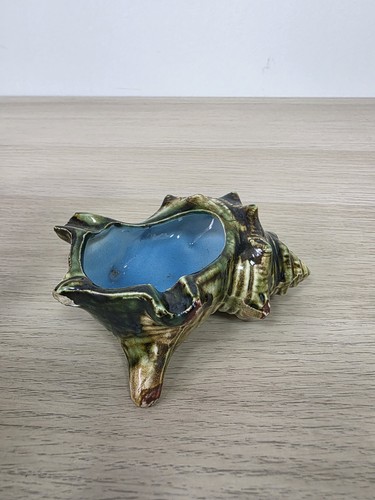 Vintage ceramic conch shell - ceramic,