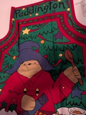 (4) Fabric  Vintage c.1999 Childrens Apron Panel -Christmas Paddington Bear  NEW