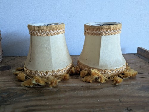 Cream gold lampshade clip - cream,