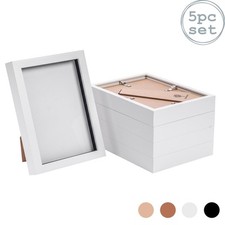 5x 3D Box Photo Frames Standing Hanging Craft Picture Frames A5 (6 x 8") White