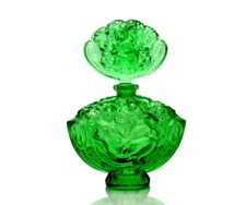 Art Deco Green Glass Collectible Large Perfume Bottle 1930' H.Hoffmann
