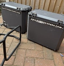 Holan Nomad Aluminium Panniers with Frame and Waterproof Inner Liners Black New