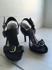 Dior Leather Mid Heel Shoes Black 39 EU