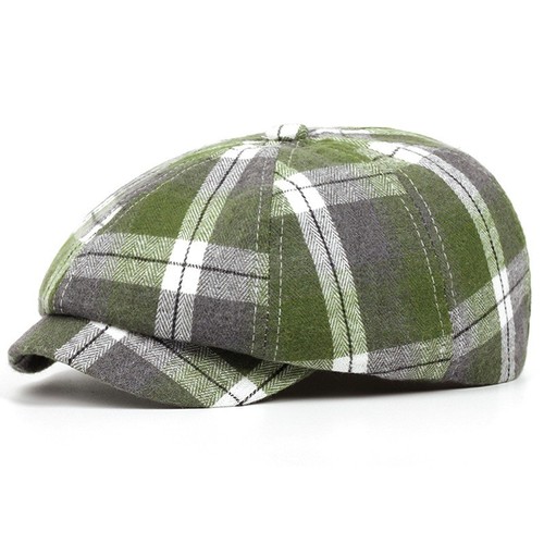 Plaid newsboy flat - plaid,