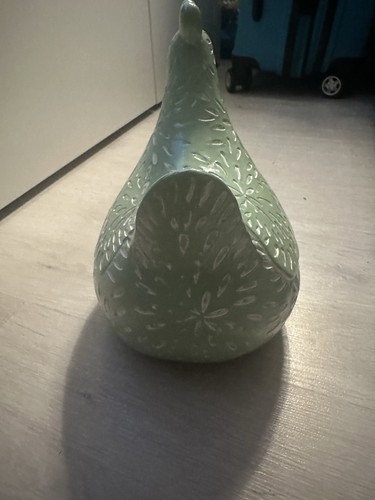 Green glazed ceramic chicken - glazed,