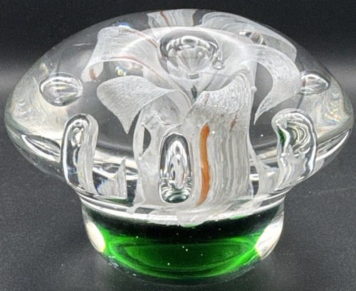 Vintage green studio art glass - green,