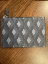 Dunhill Cadogan Leather Folio Wallet Pouch Engine Turned Blue / New Japan Import