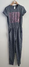 Girls Jumpsuit Age 11-12 'Girl Squad' Knitted Grey & Pink Text from George Asda