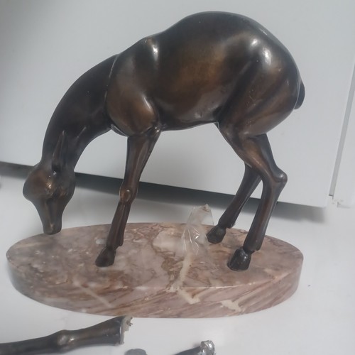 Broken vintage spelter deer - vintage,